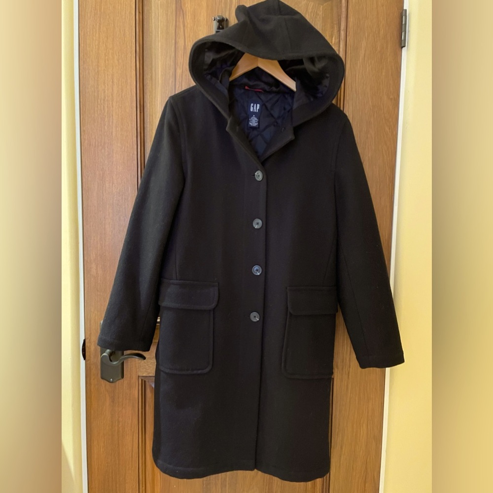 Gap Women’s Wool Coat in Black Size M